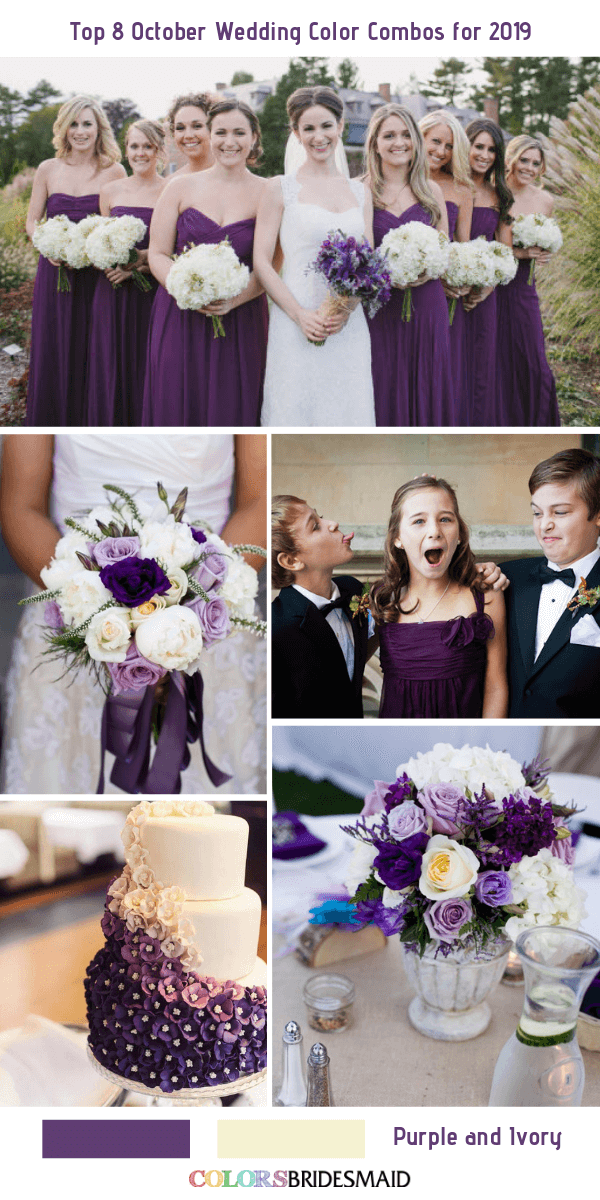 October Wedding Color Combos for 2019- Purple + Ivory