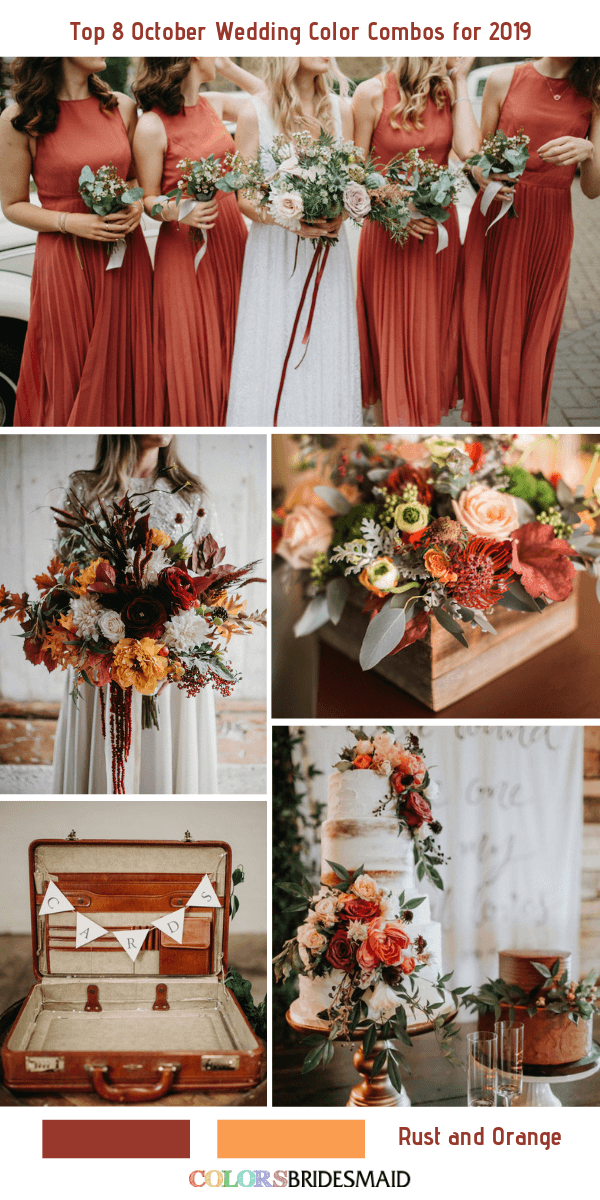 October Wedding Color Combos for 2019- Rust + Orange