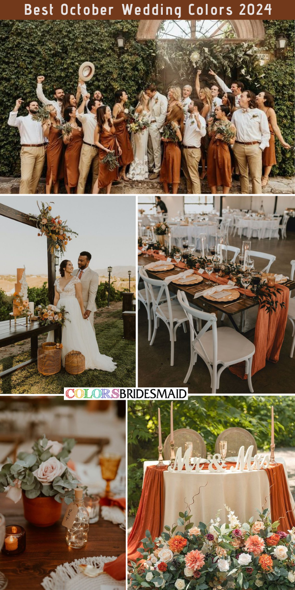 Best October Wedding Color Palettes for 2024 - Terracotta + Khaki