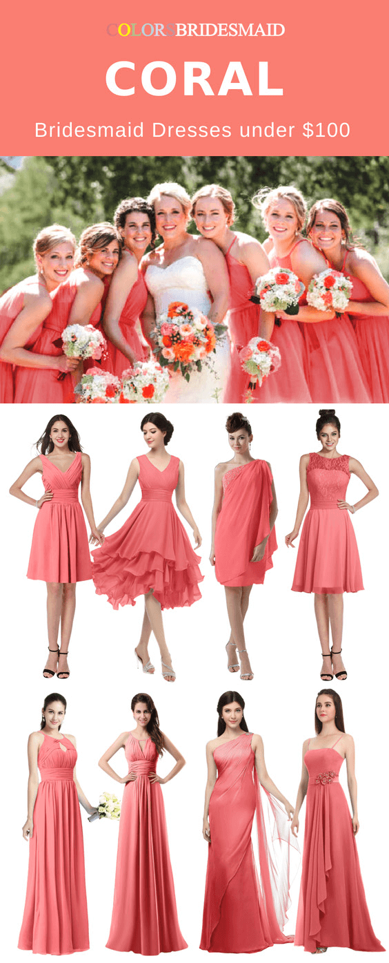 ColsBM coral bridesmaid dresses
