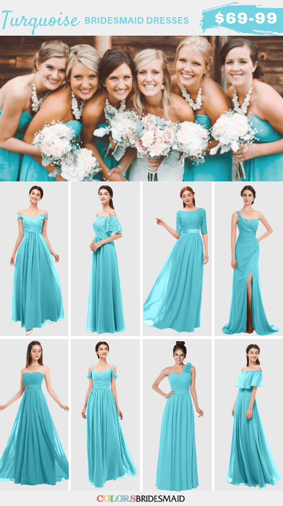 Summer Wedding - Turquoise Bridesmaid Dresses, Fuschia Wedding Bouquets ...