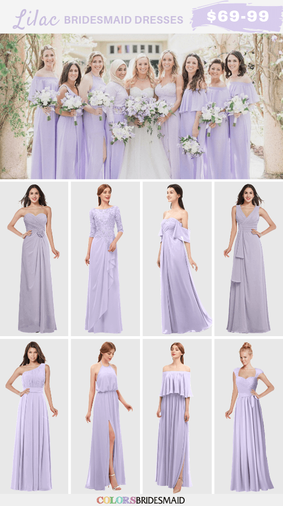 Pale Lilac and Pink May Wedding 2020, Pale Lilac Bridesmaid Dresses ...