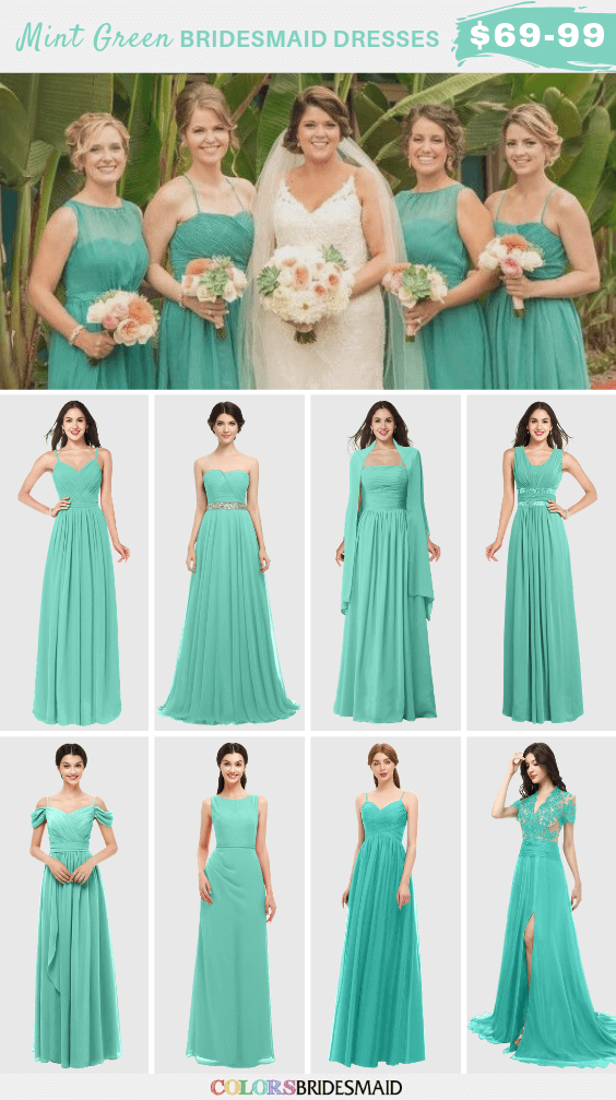 bridesmaid gown mint green