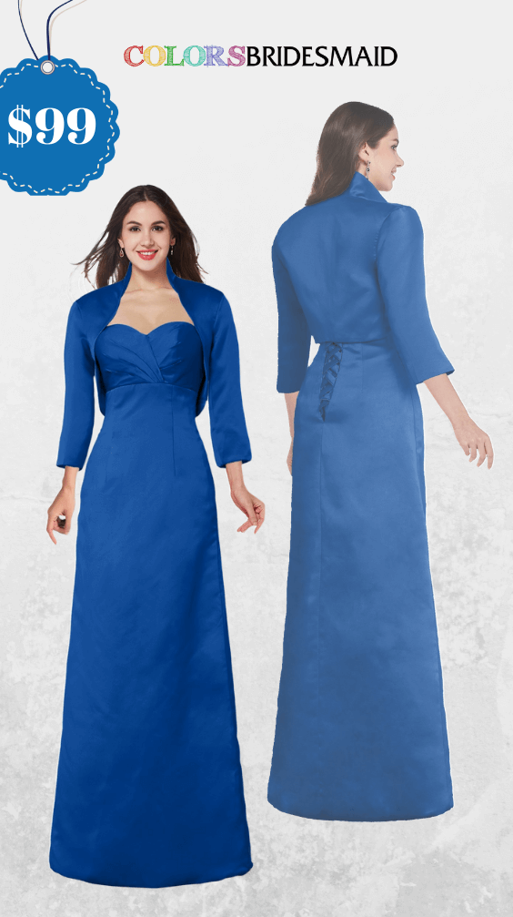 maid of honor dresses royal blue and silver