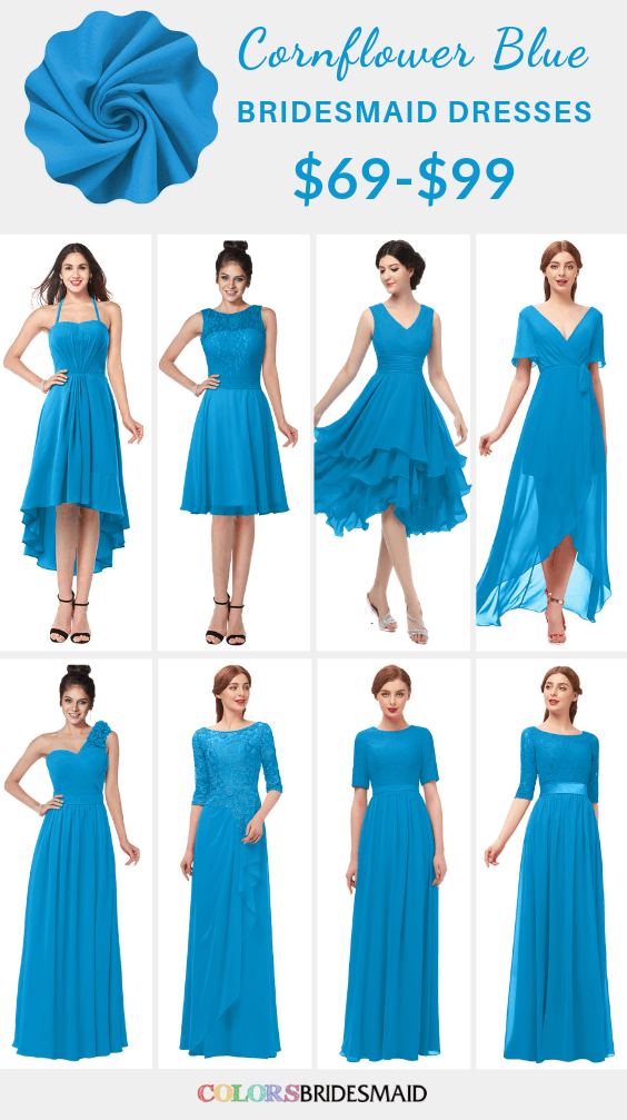 ColsBM bridesmaid dresses in cornflower blue color