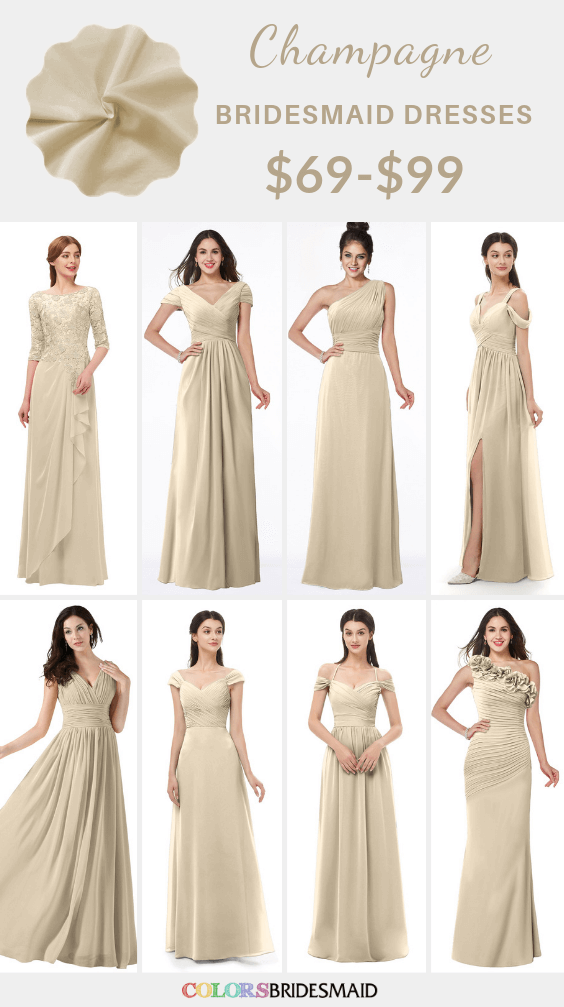 champagne colored bridesmaids dresses