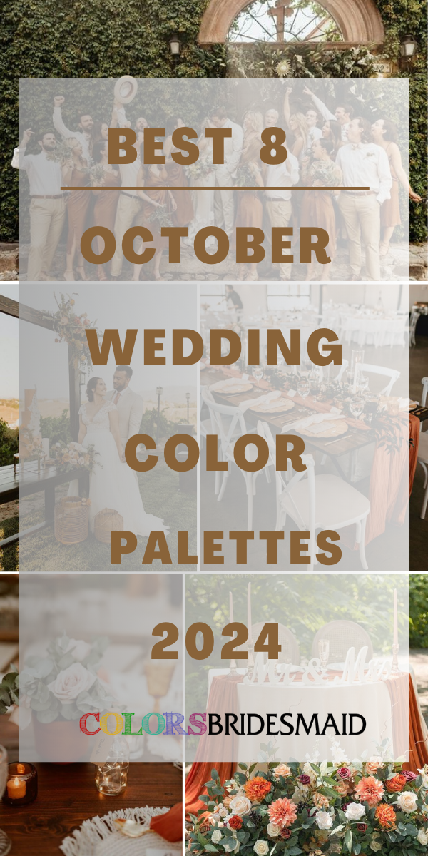 Rust and Black October Wedding Color Palettes 2024, Rust Bridesmaid ...