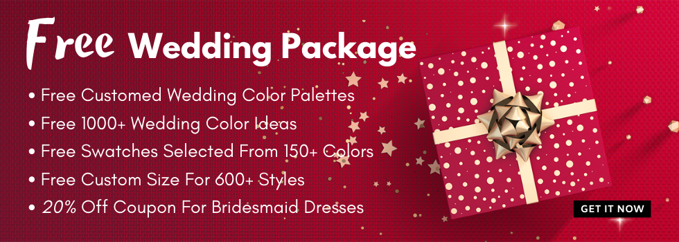 wedding package, color palettes, swatches, bridesmaid dresses, custom size service