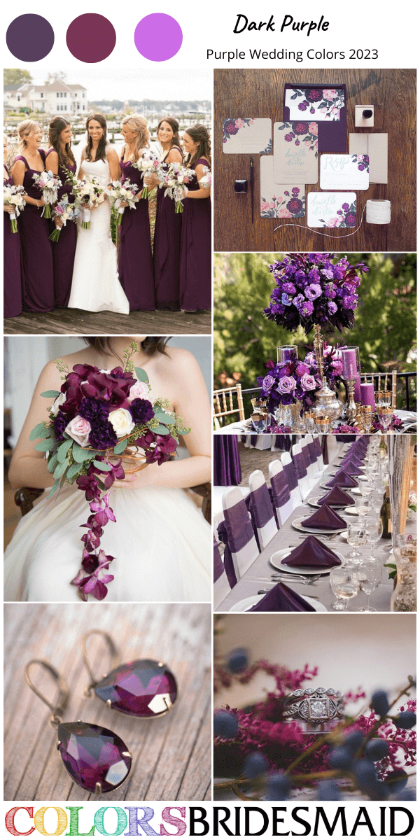 best purple wedding color scheme for 2023 dark purple