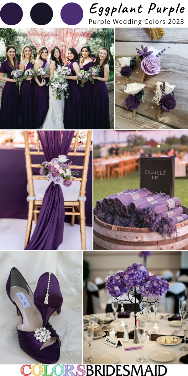 best purple wedding color scheme for 2023 - eggplant purple