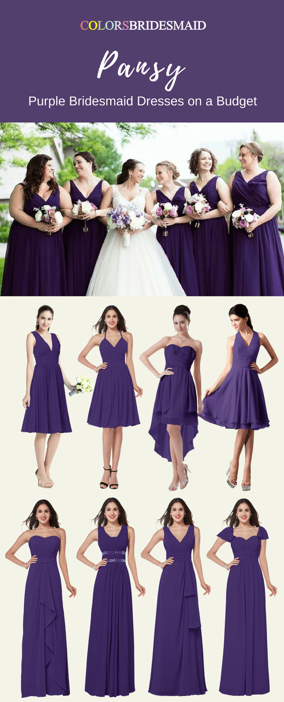 Purple Bridesmaid Dresses Short and Long