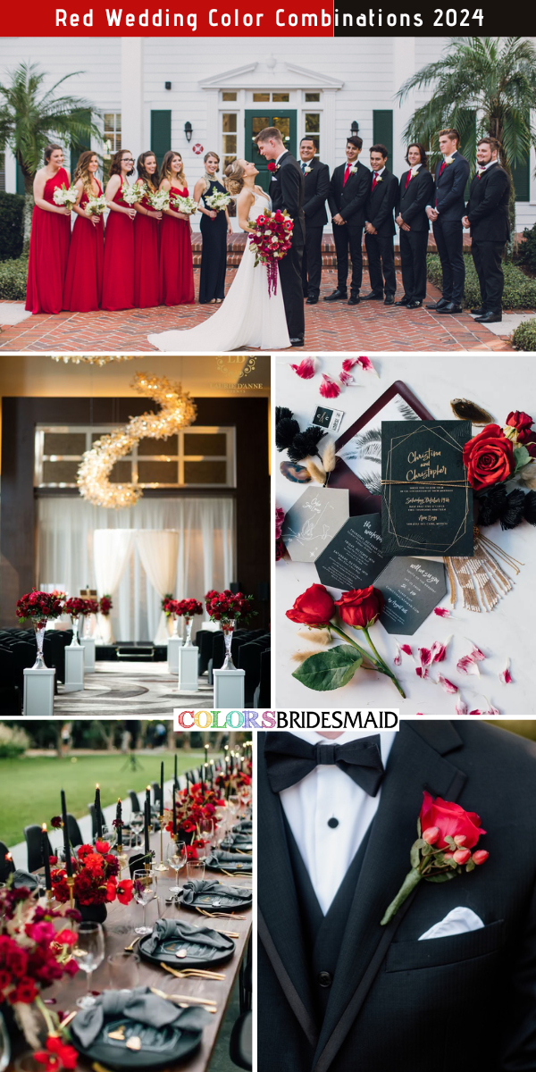 Top 8 Red Wedding Color Combinations for 2024 - Red + Black