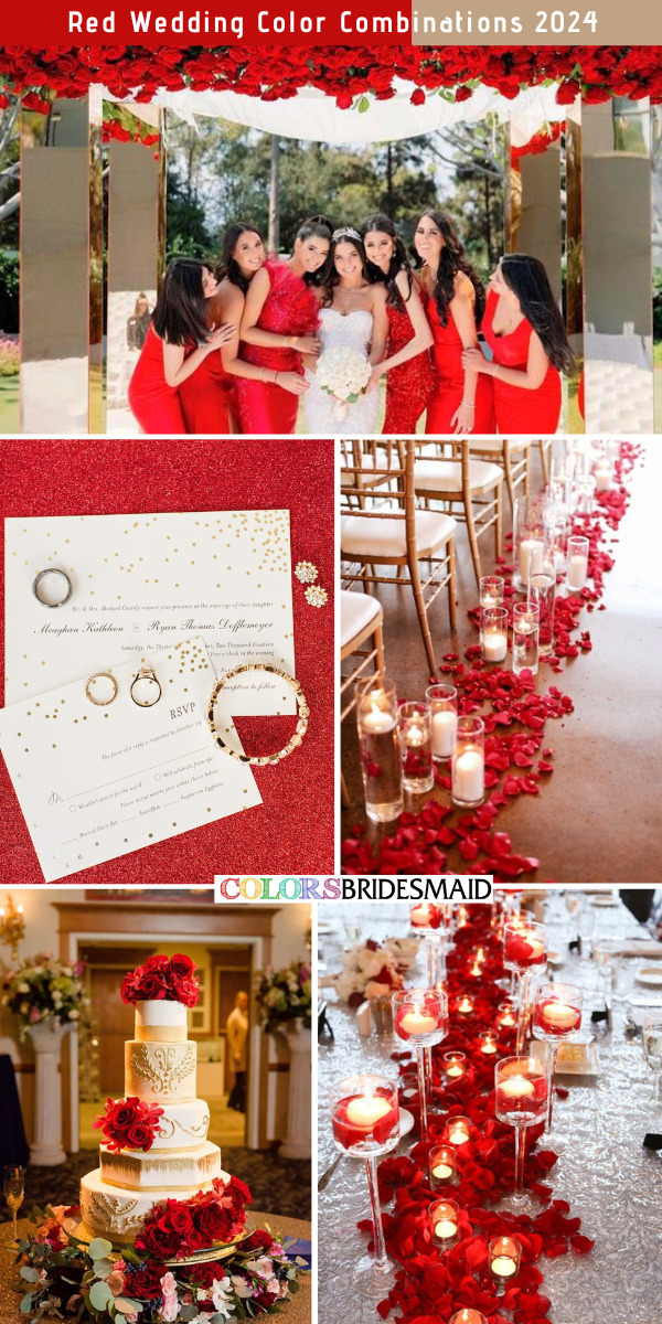 Top 8 Red Wedding Color Combinations for 2024 - Red + Gold