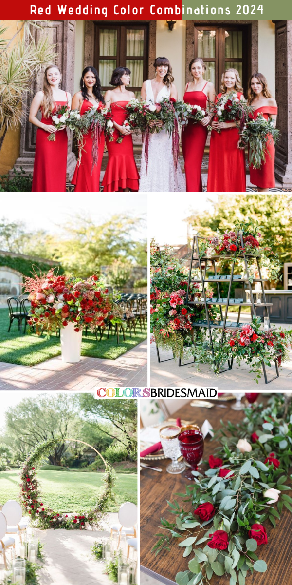 Top 8 Red Wedding Color Combinations for 2024 - Red + Greenery