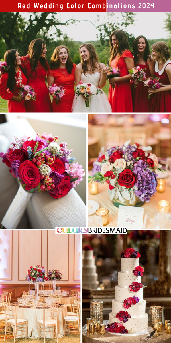 Top 8 Red Wedding Color Combinations for 2024 - Red + Purple