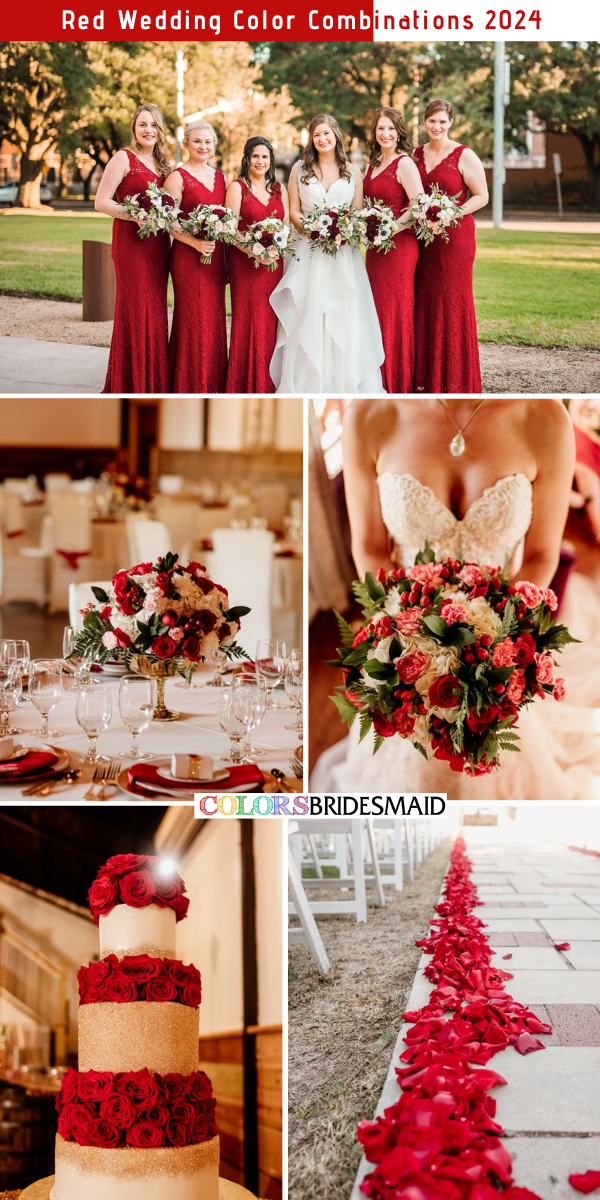 Top 8 Red Wedding Color Combinations for 2024 - Red + White