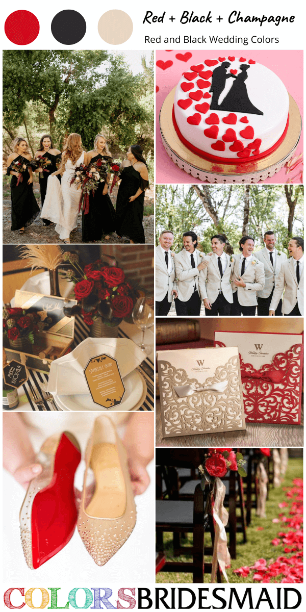 red and black wedding color inspirations red black and champagne