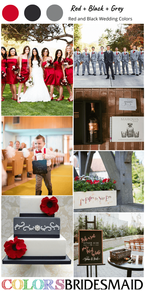 red and black wedding color inspirations red black and grey