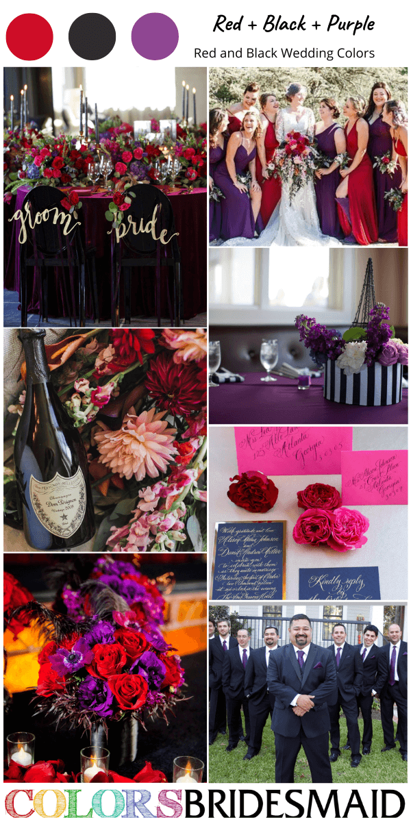 red and black wedding color inspirations red black and purple