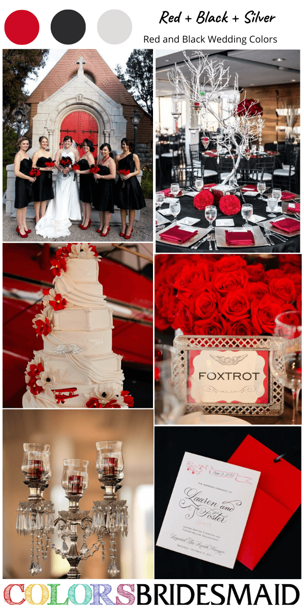 red and black wedding color inspirations red black and silver