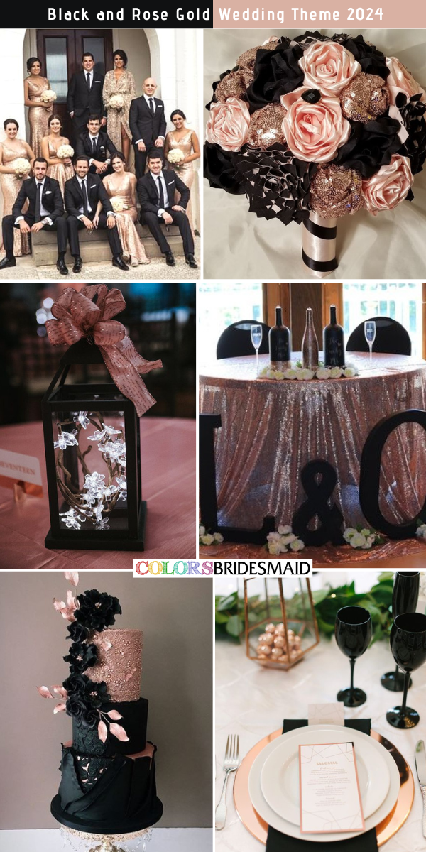 Rose Gold Wedding Theme 2024 - Black + Rose Gold