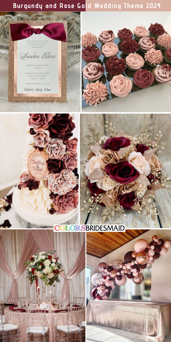Black and Rose Gold Wedding Theme 2024, Rose Gold Bridesmaid Dresses, Black  Groom Suit - ColorsBridesmaid