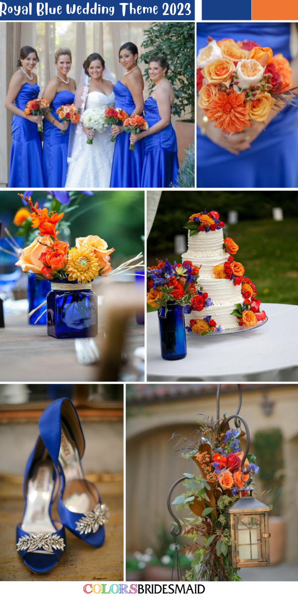 8 Best Royal Blue Wedding Color Combos for 2023 - Royal Blue + Orange