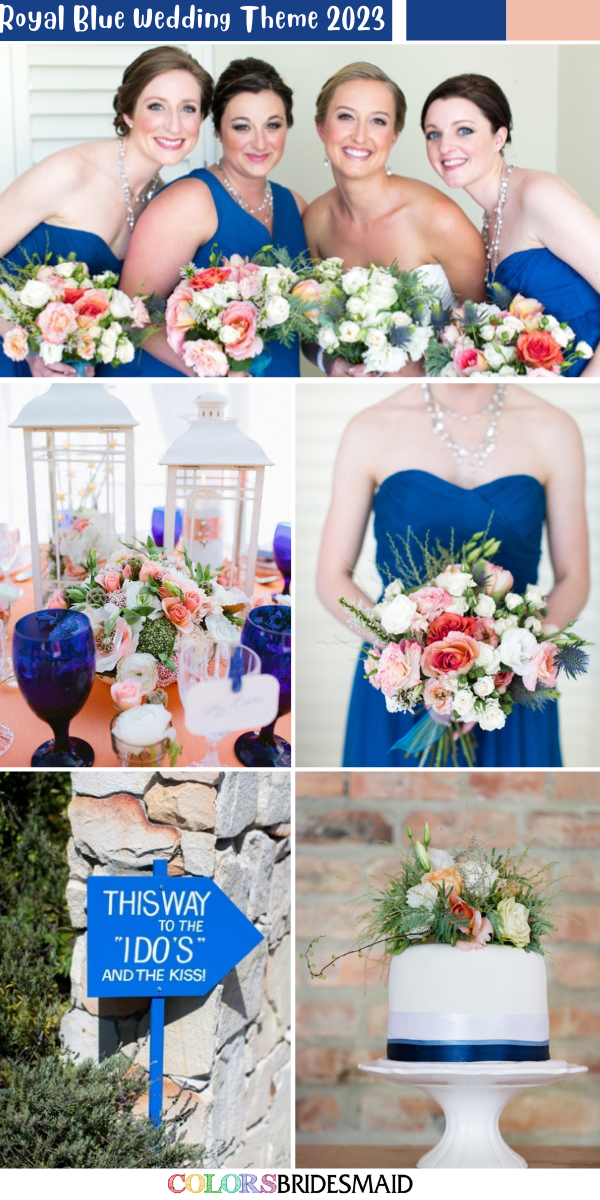 8 Best Royal Blue Wedding Color Combos for 2023 - Royal Blue + Peach