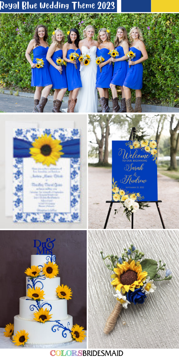 8 Best Royal Blue Wedding Color Combos for 2023 - Royal Blue + Yellow