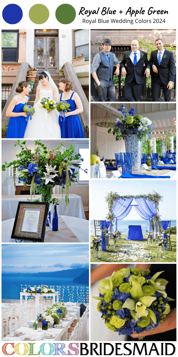 Best 8 Royal Blue Wedding Colors for 2024 - Royal Blue and Apple Green