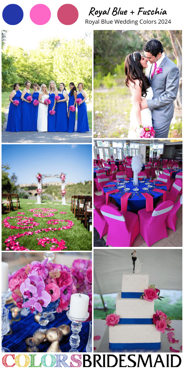 Best 8 Royal Blue Wedding Colors for 2024 - Royal Blue and Fuschia