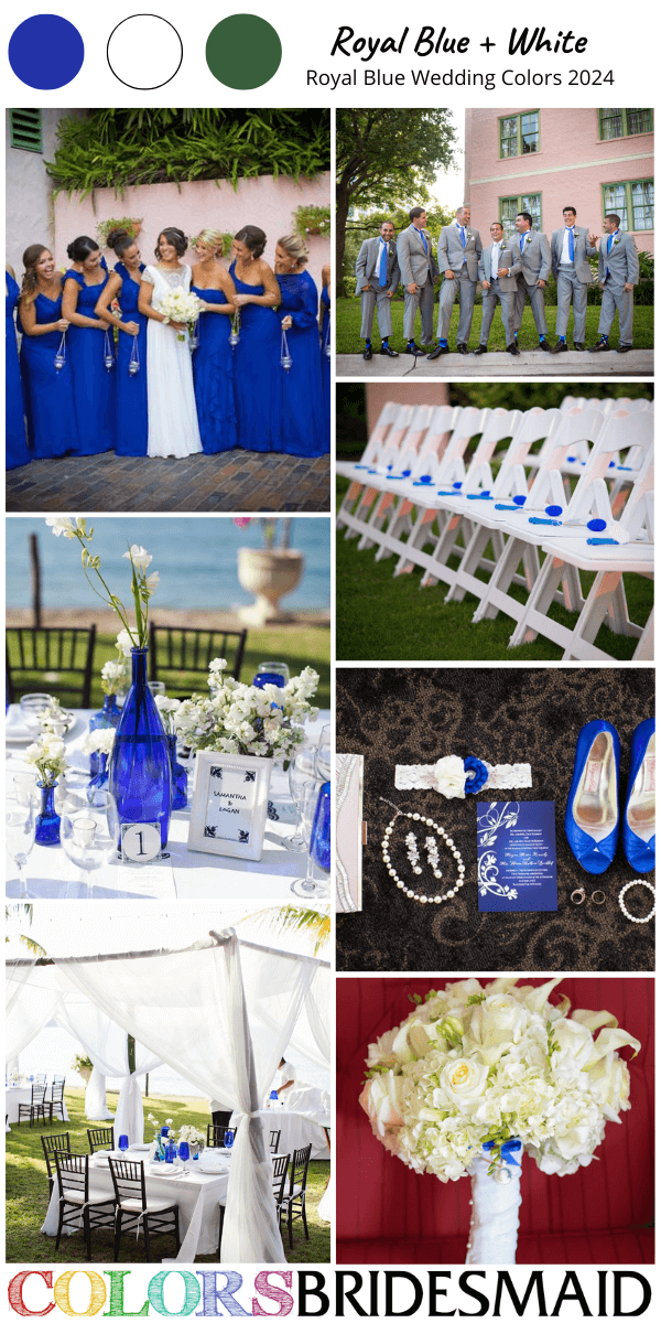 Best 8 Royal Blue Wedding Colors for 2024 - Royal Blue and White