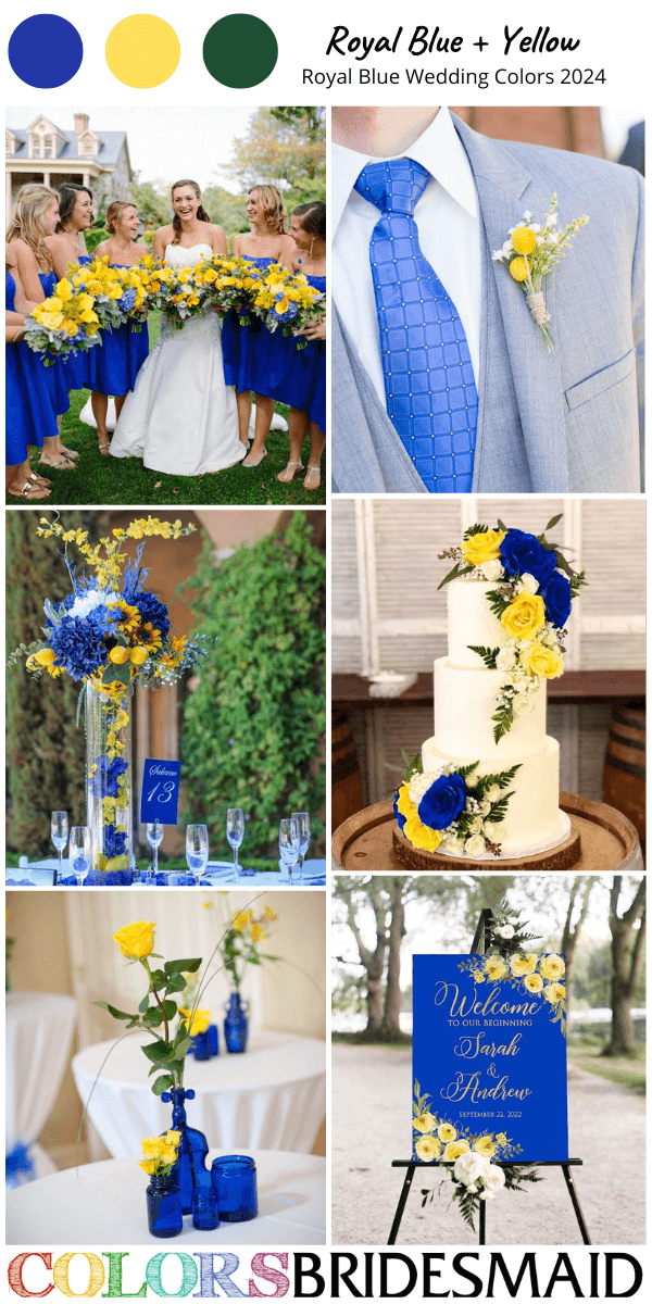 Best 8 Royal Blue Wedding Colors for 2024 - Royal Blue and Yellow