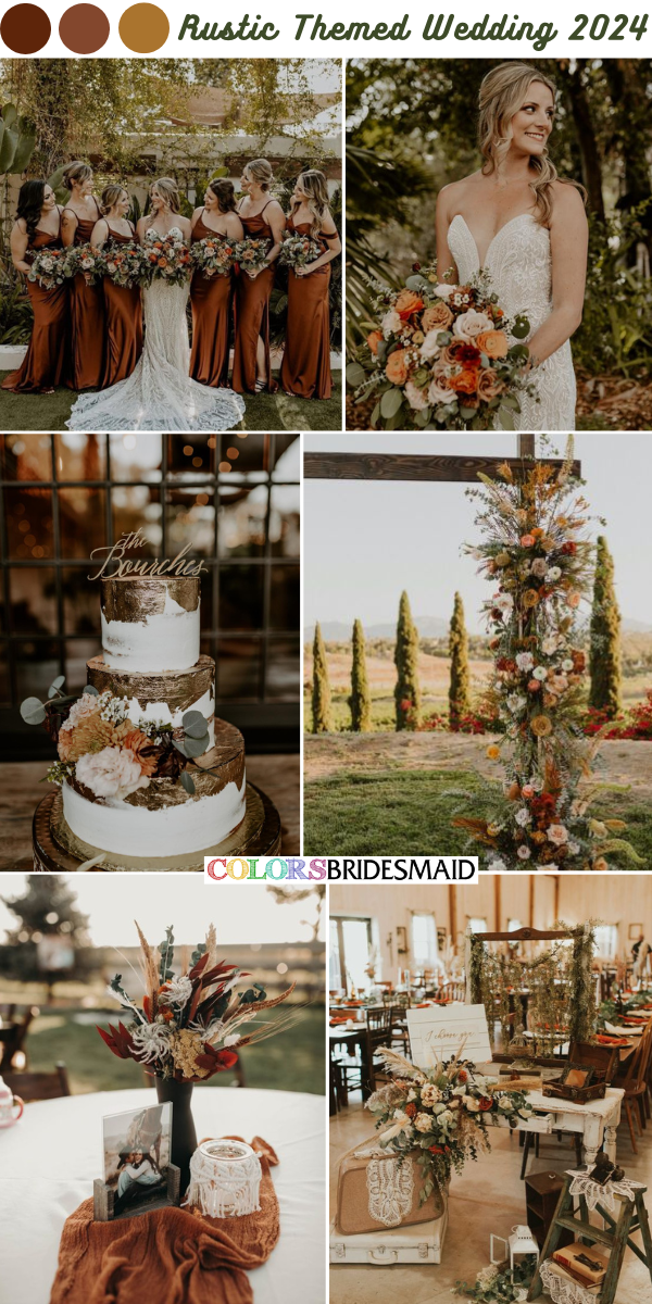 Top Rustic Themed Wedding Color Palettes 2024 - Terracotta + White