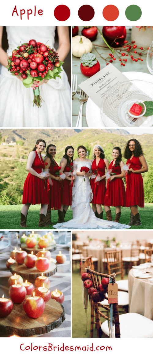 Apple themed fall rustic wedding ideas and colors