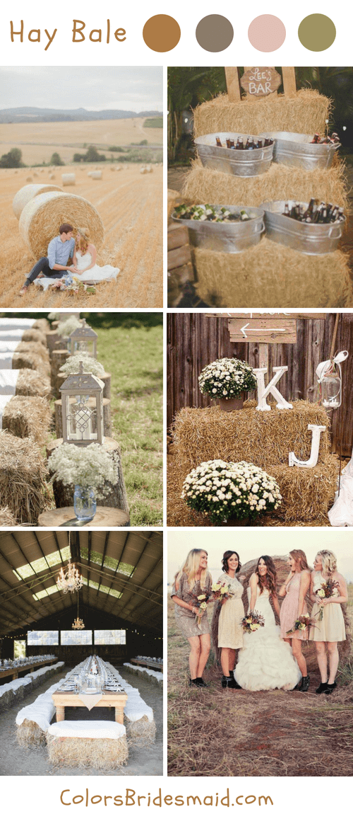 Rustic hay bale fall wedding ideas and colors