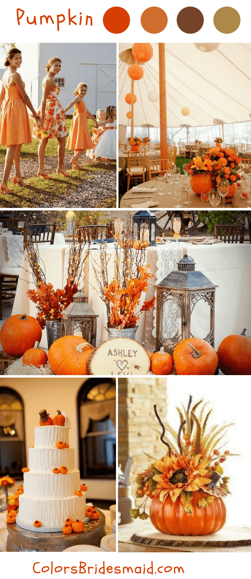 Rustic pumpkin fall wedding ideas and colors