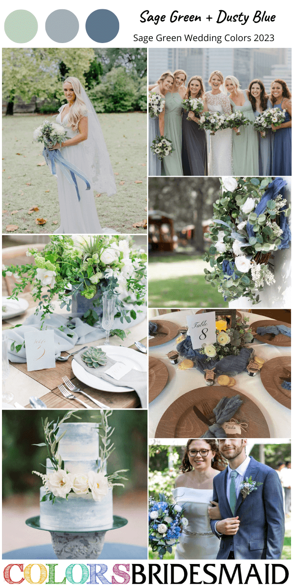 Sage Green Wedding Colors 2023 sage green and white