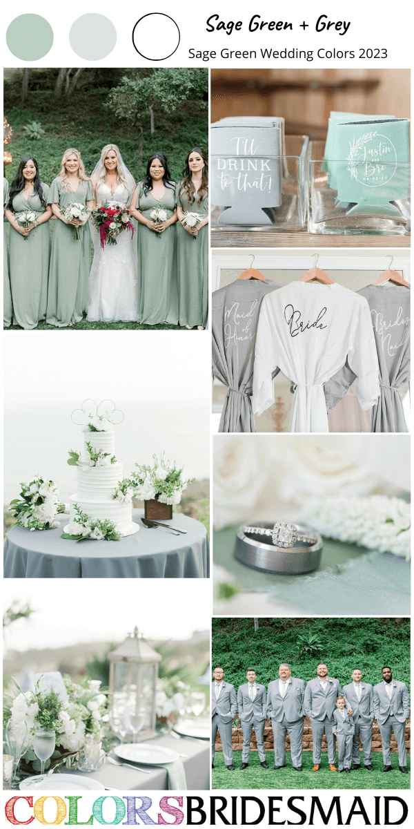 Sage Green Wedding Colors 2023 sage green and white