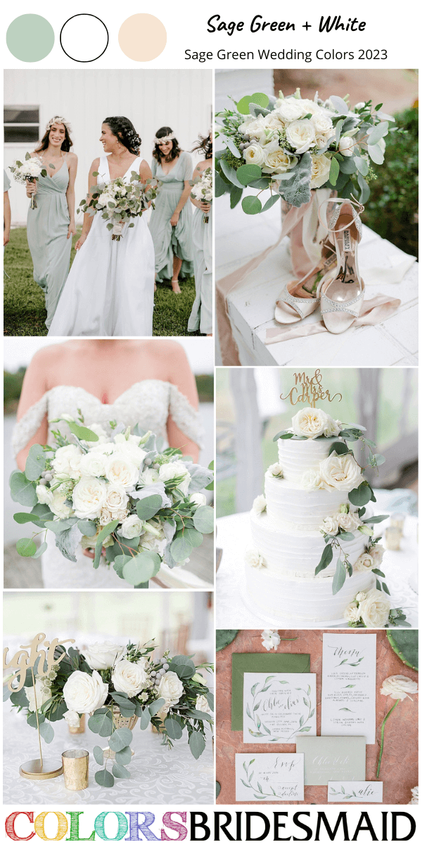 sage green wedding colors 2023 sage green and white