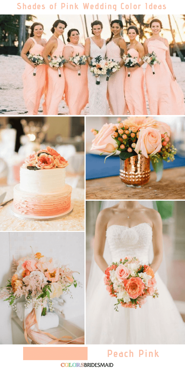 9 Prettiest Shades of Pink Wedding Color Ideas - Peach Pink