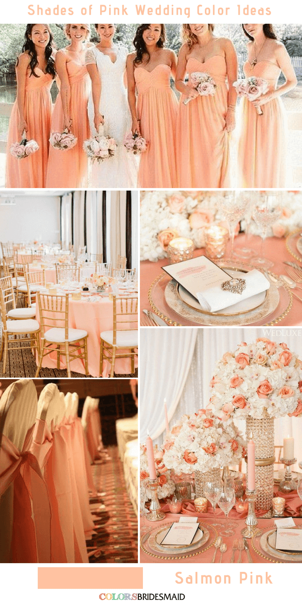 9 Prettiest Shades of Pink Wedding Color Ideas - Salmon Pink