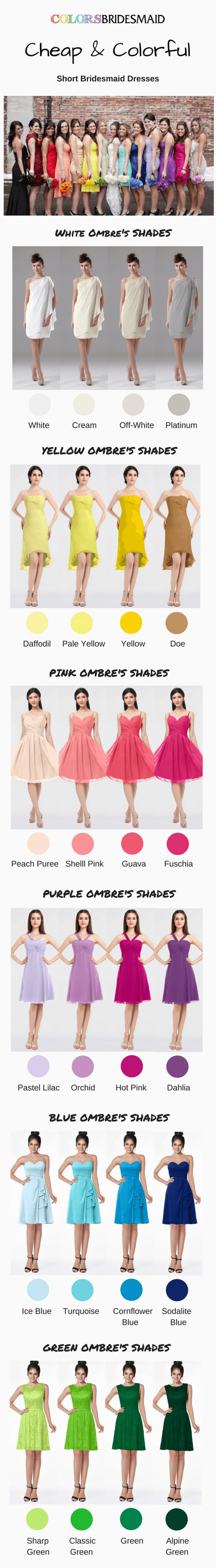 Short Cheap Bridesmaid Dresses in Popular Color Shade