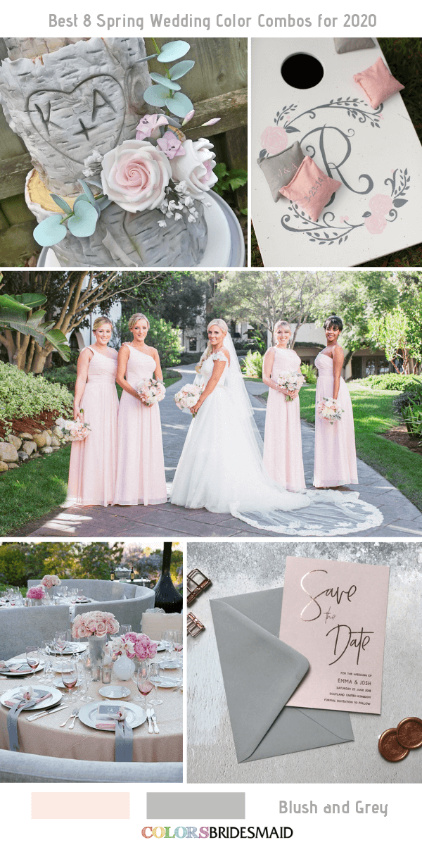 Spring Wedding Color Combos for 2020- Blush + Grey