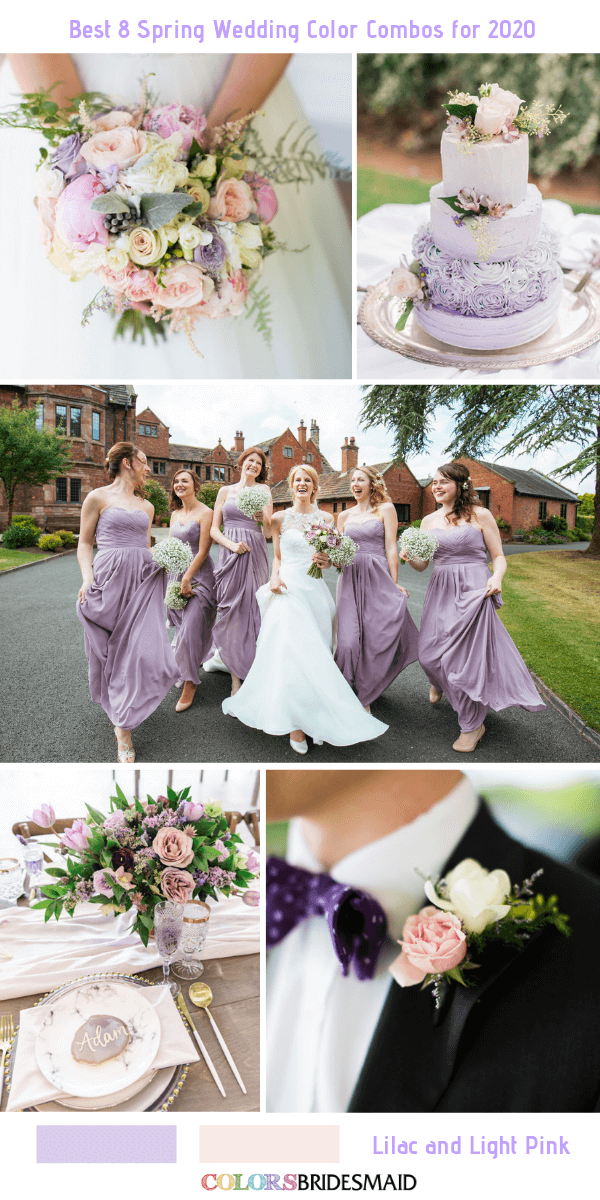Spring Wedding Color Combos for 2020- Lilac + Light Pink