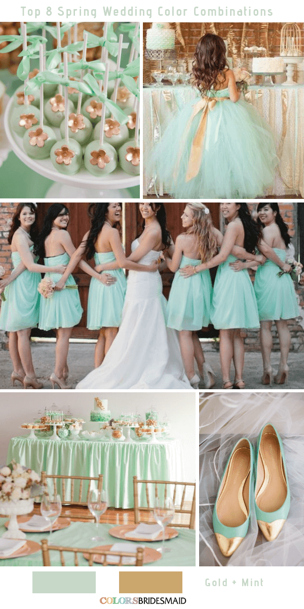 Top 8 Spring Wedding Color Palettes for 2019 - Mint and Gold