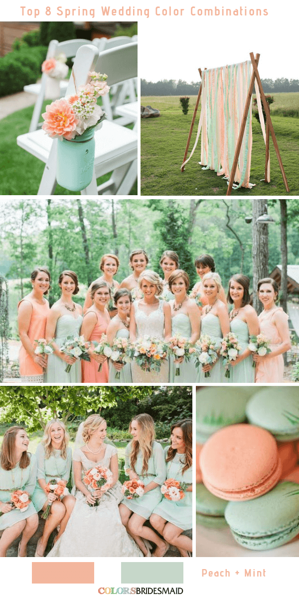 Top 8 Spring Wedding Color Palettes for 2019 - Peach and Mint