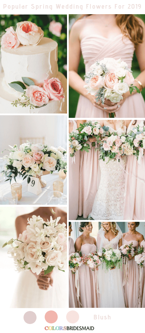 8 Popular Spring Wedding Flowers Color Ideas for 2019 - Blush