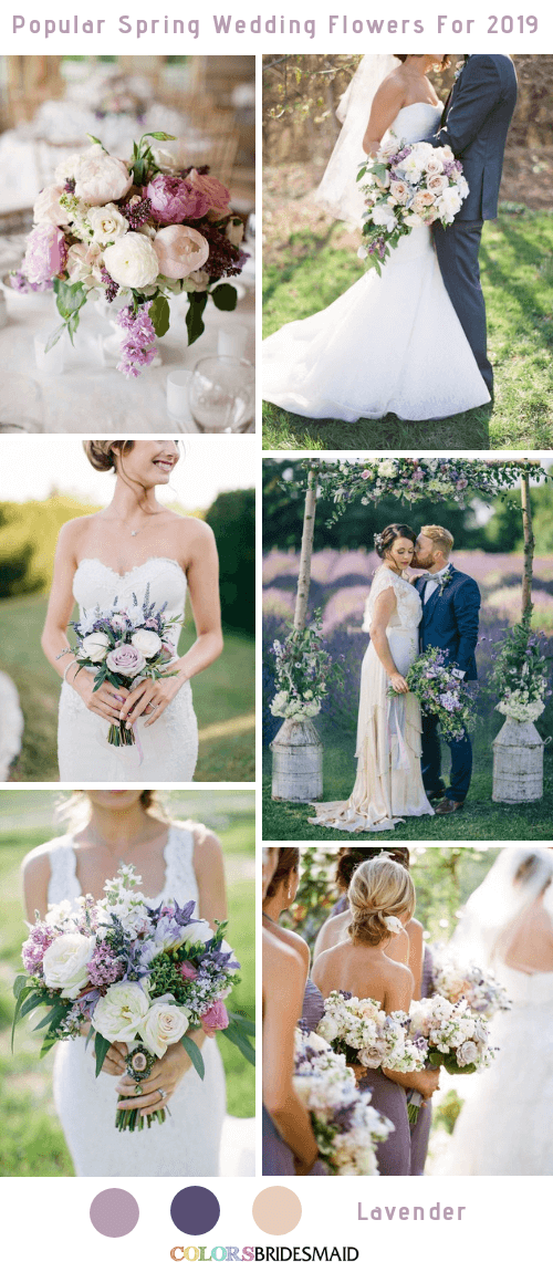 8 Popular Spring Wedding Flowers Color Ideas for 2019 - Lavender