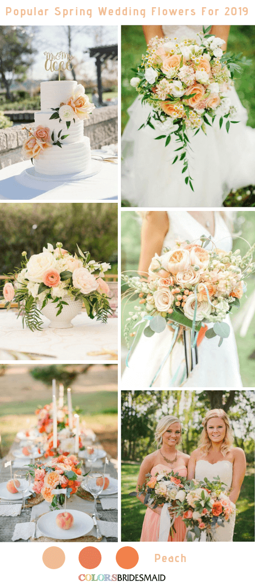 8 Popular Spring Wedding Flowers Color Ideas for 2019 - Peach